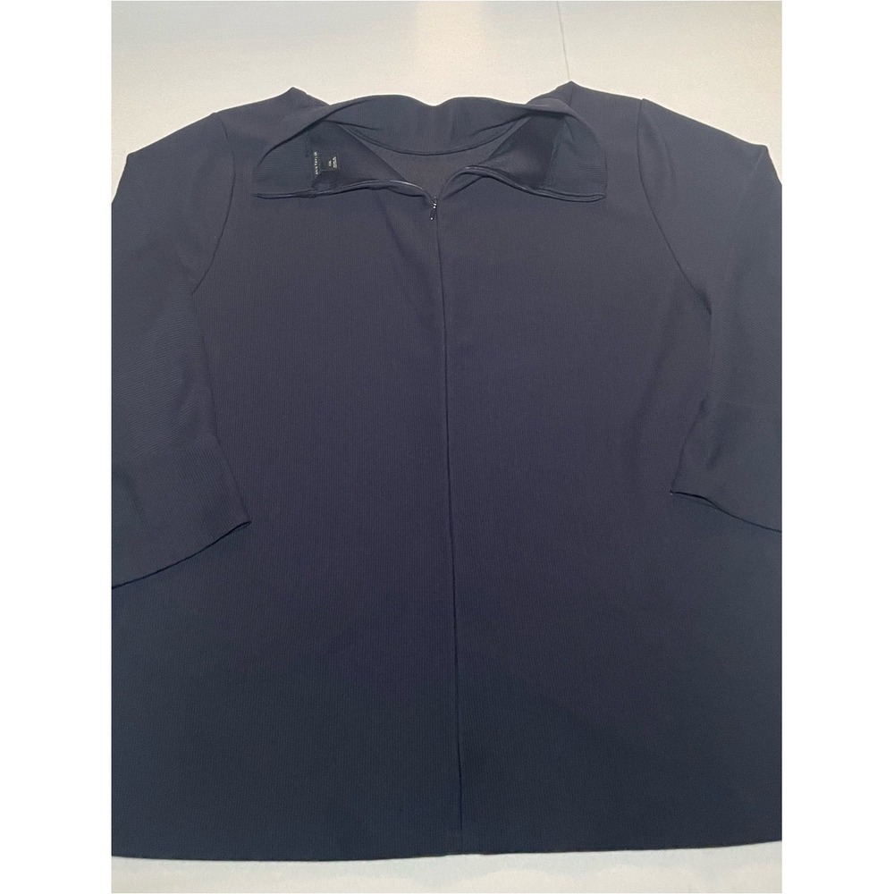Ann Taylor womans Dark Navy Lightweight Zip-Front Shirt Jacket